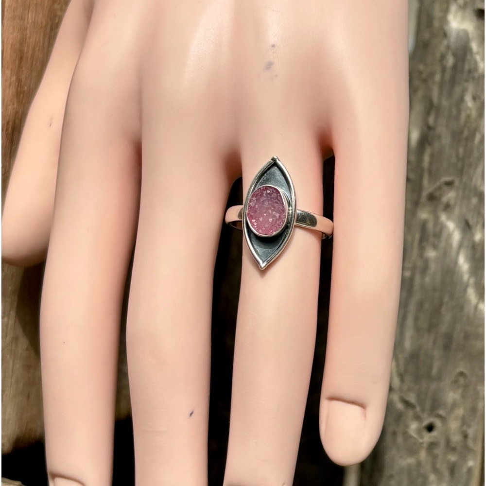Pink Druzy Ring - image 2
